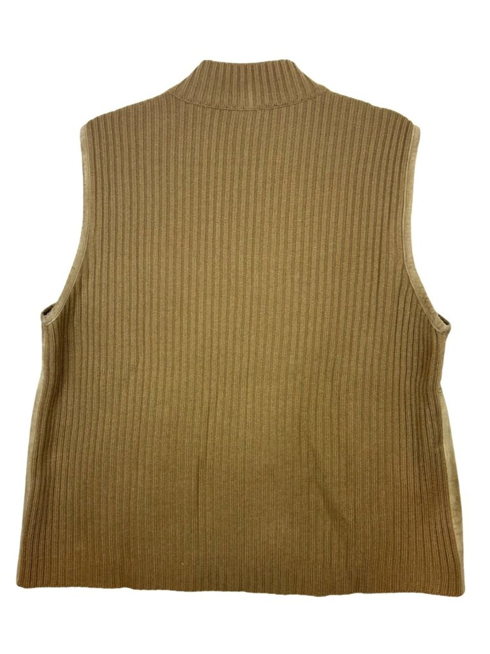 Tribal Women's XL Tan Vest Zip Front Suede Look Cozy Knit Fall Layer Rustic Chic - Picture 4 of 11